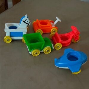 Bundle of Vintage Fisher Price vehicles for Original Little People -VGC